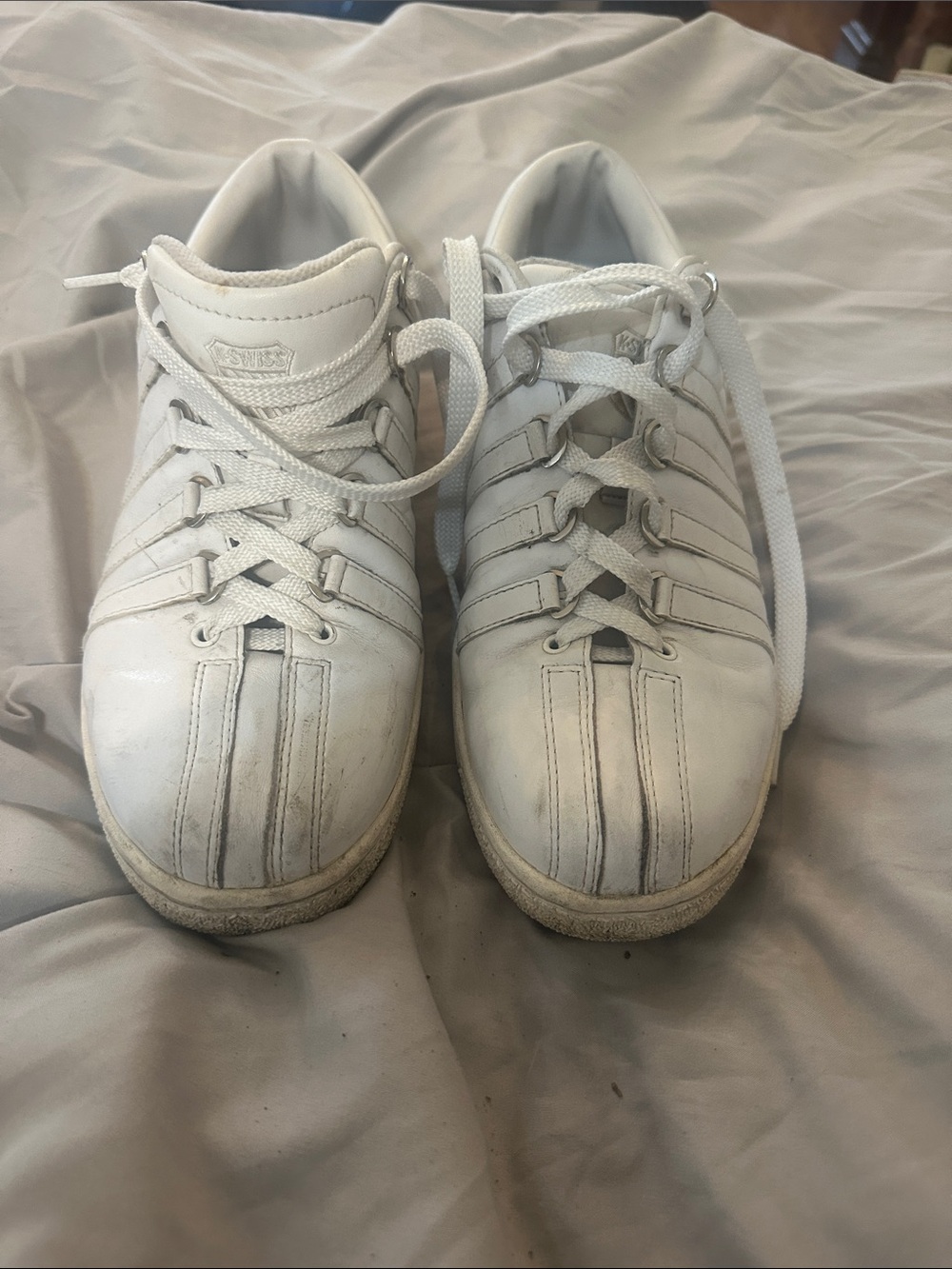 K-Swiss White Men’s Classic Leather Sneakers
